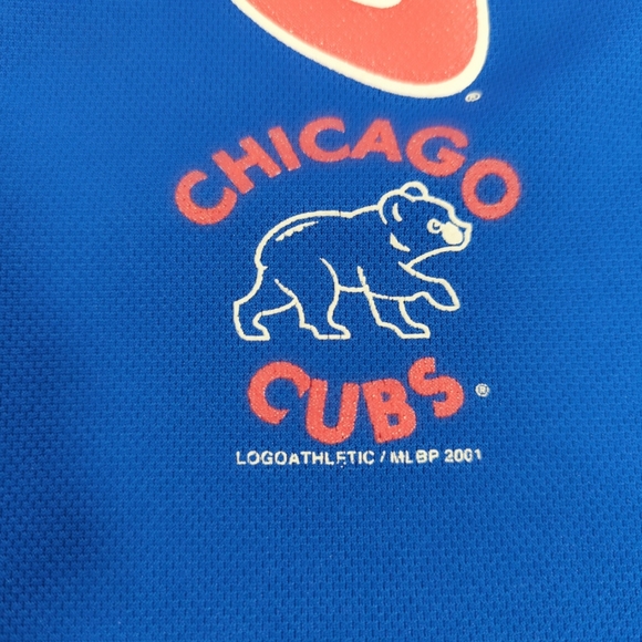 Vintage Chicago Cubs Team Logo MLB NL Logo Athletic Men 2001 Blue Red Jersey XL. - Picture 3 of 9